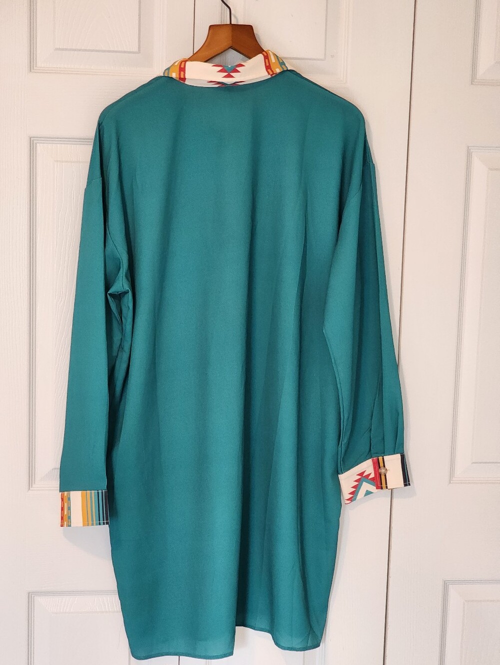 ROWDY CROWD CLOTHING Dutton Teal Aztex Midi Dress Or Duster Plus Size XXL - Picture 6 of 12
